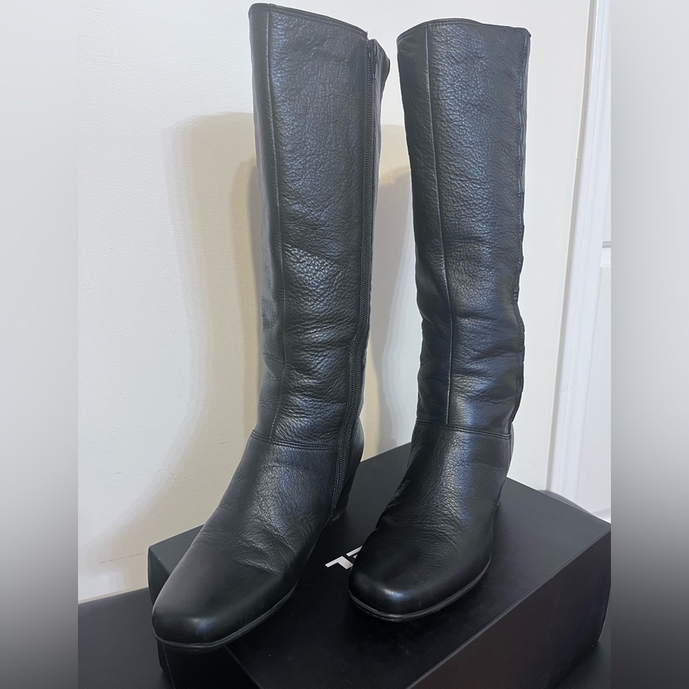 Clarks Black Knee High Leather Boots